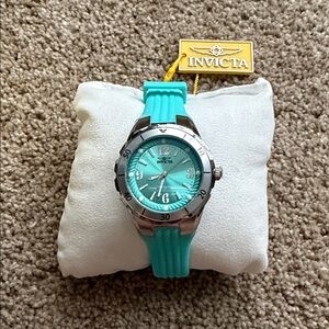 Invicta Turquoise Dial and Strap Women's Watch with Silver Accents